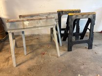 Four Mixed Material Sawhorses
