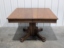 Oak Pedestal Table With Claw Feet