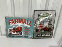 Two Farmall And Farming Metal Signs