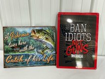 2 Novelty Metal Signs