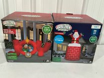 2 Gemmy Holiday Airblown Inflatables