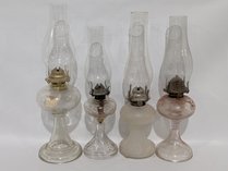 Vintage Glass Kerosene Oil Lamps