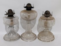 Antique Clear Glass Oil Lamps