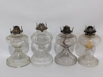 Antique Glass Oil Lamp Bases