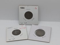 Three US Liberty Head V-Nickels