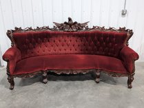 Victorian Style Red Velvet Sofa