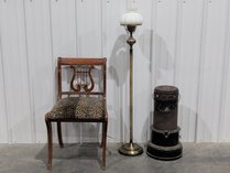 Vintage Chair, Lamp And Space Heater