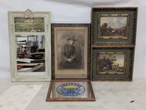 Assorted Framed Art And Mirrors