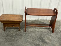 Carved Wooden Footstool And Storage Bench