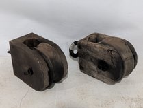 Antique Wooden Pulley Blocks