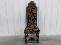 Antique Carved Wood High Back Chair
