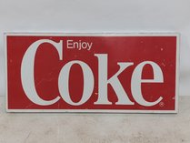 Vintage Enjoy Coke Flanged Metal Sign