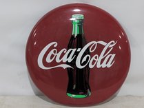 1990 Coca-Cola Metal Button Sign