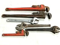 Six Assorted Pipe And Adjustable Wrenches