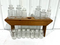 13 Planters Glass Jars And Wooden Shelf