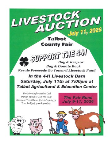 Image for Jul 11, 2026 4-H Livestock Auction - Talbot County Fair
