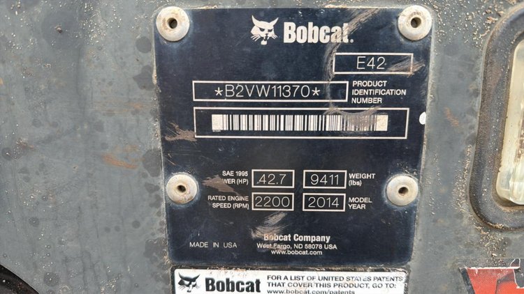 2014 Bobcat E42 Mini Excavator
