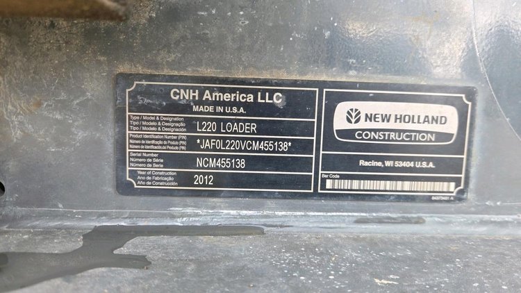 2012 New Holland L220 Skid Steer