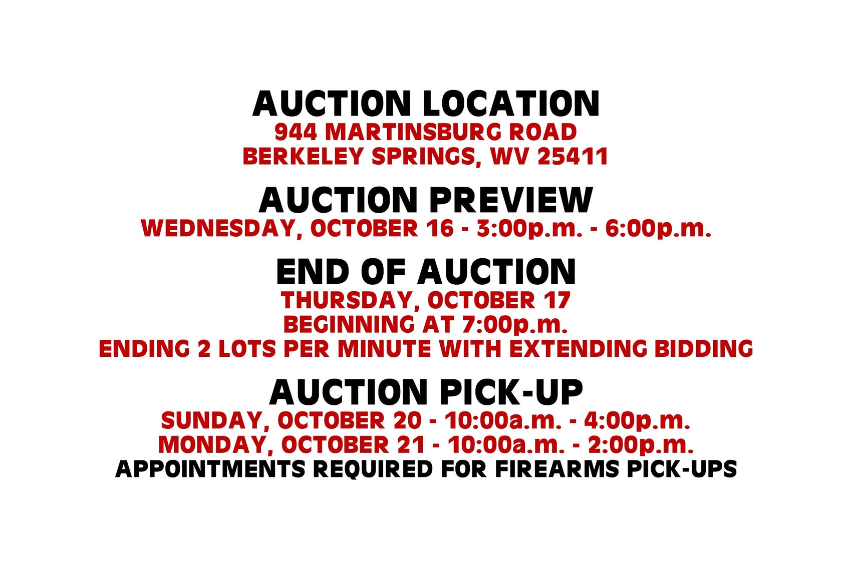 Image for October Firearms Auction (I of II)
