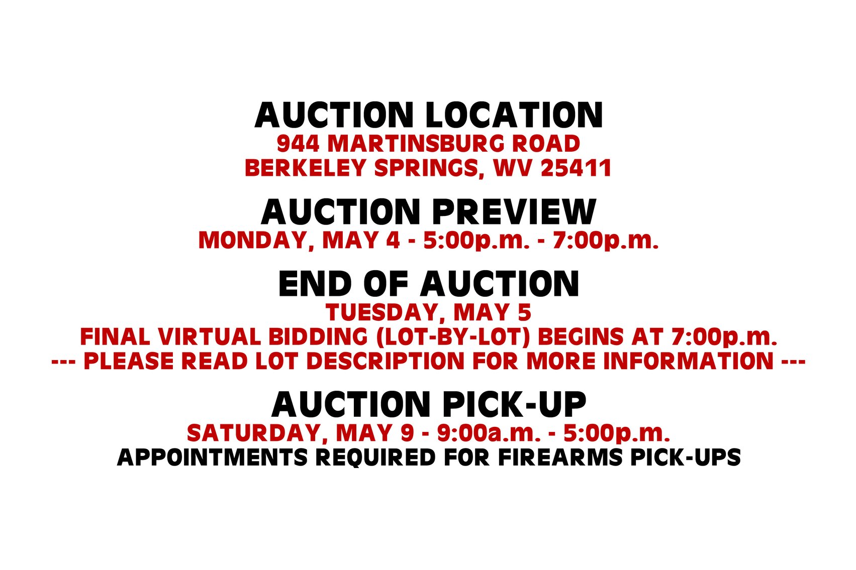 Image for Spring Firearms Auction
