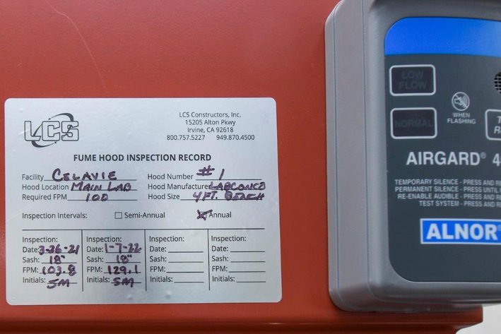 Image for ***SOLD*** MJK1755 Labconco Protector Laboratory Hood