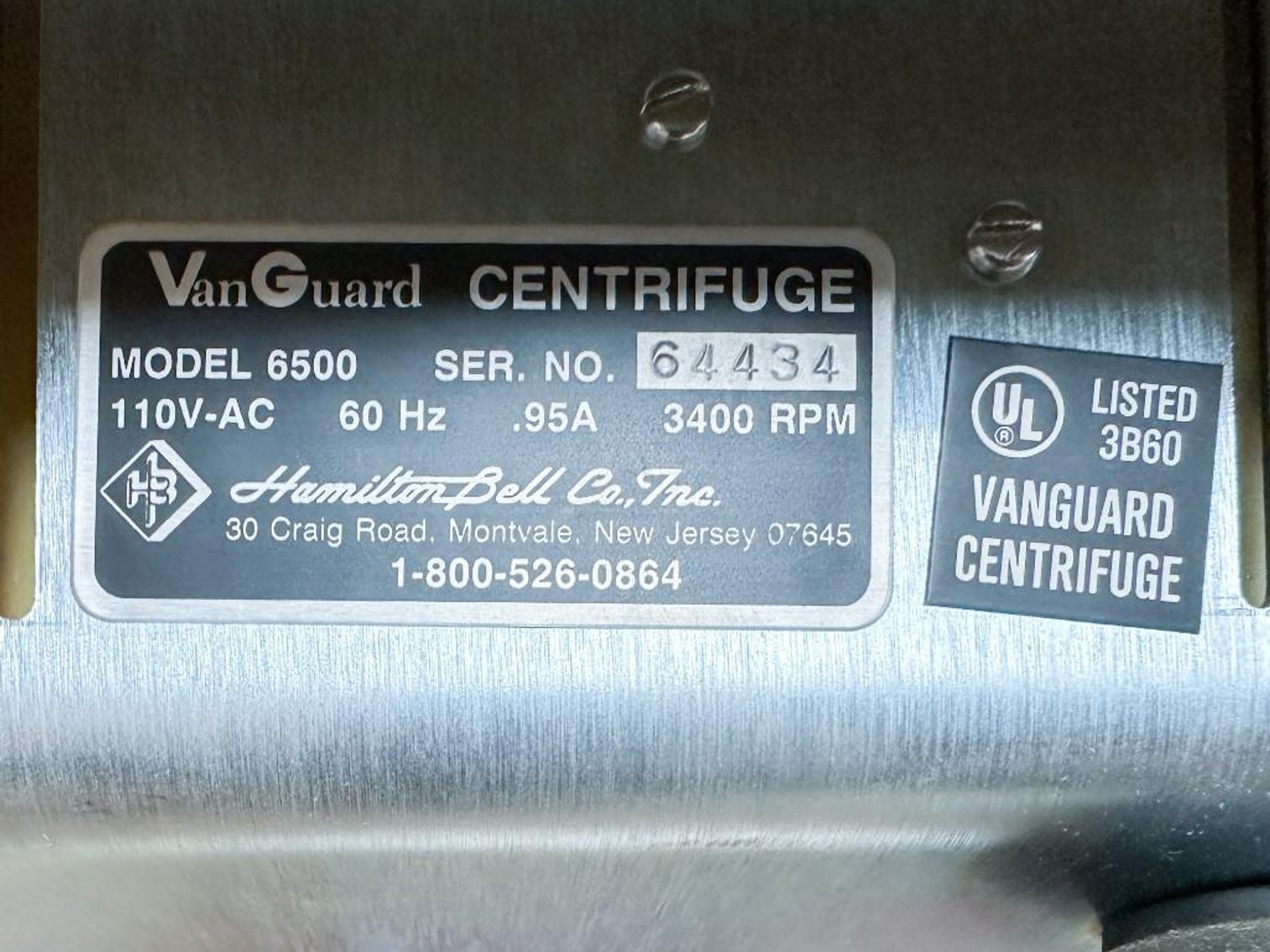 Image for MJK2318 Smithkline Beecham Clinical Laboratories Vanguard V6500 Centrifuge 6500