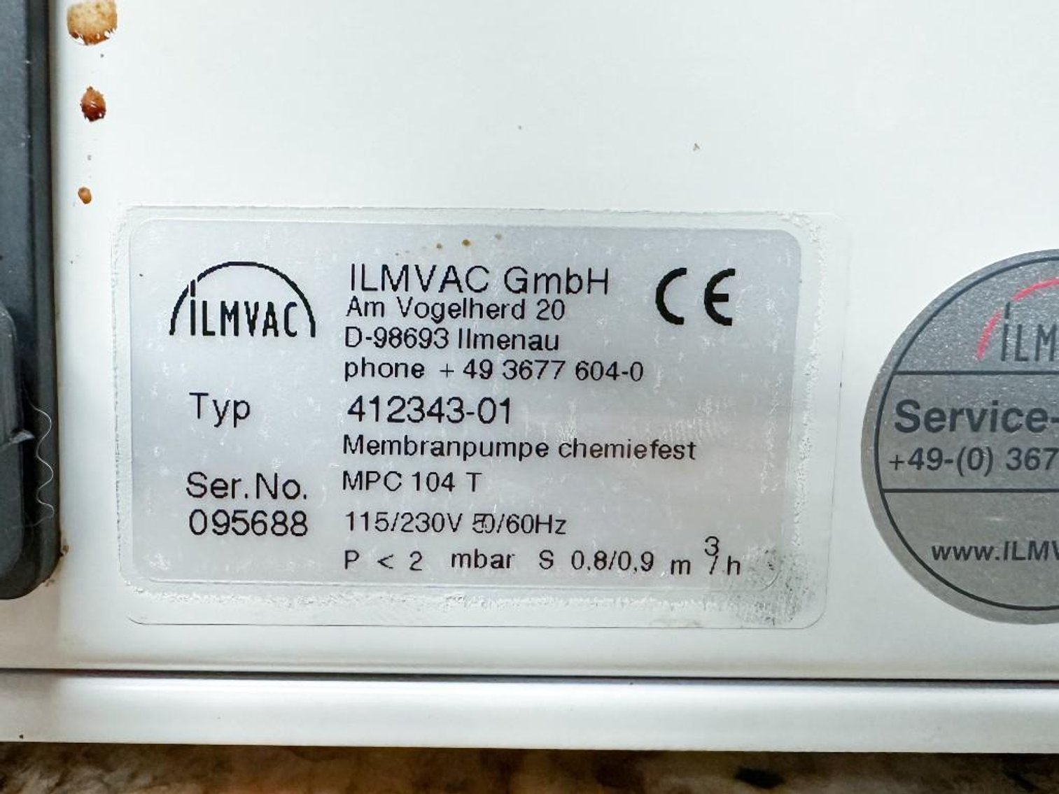 Image for MJK2342 ILMVAC Vacuum Pump Gmbh 412343-01
