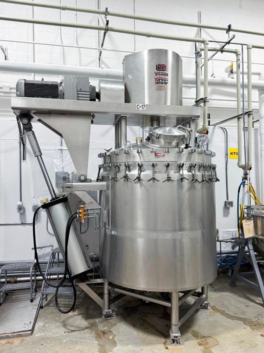 Image for ***SOLD*** MJK2437 400 Gallon Lee Jacketed Tri Mix Turbo Shear Vacuum Mixing Kettle