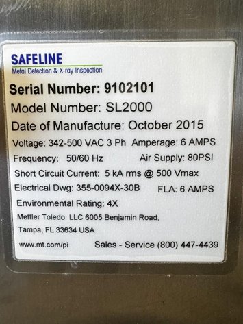 Image for MJK2441 Mettler Toledo Metal Check and X ray Inspection (SL2000)