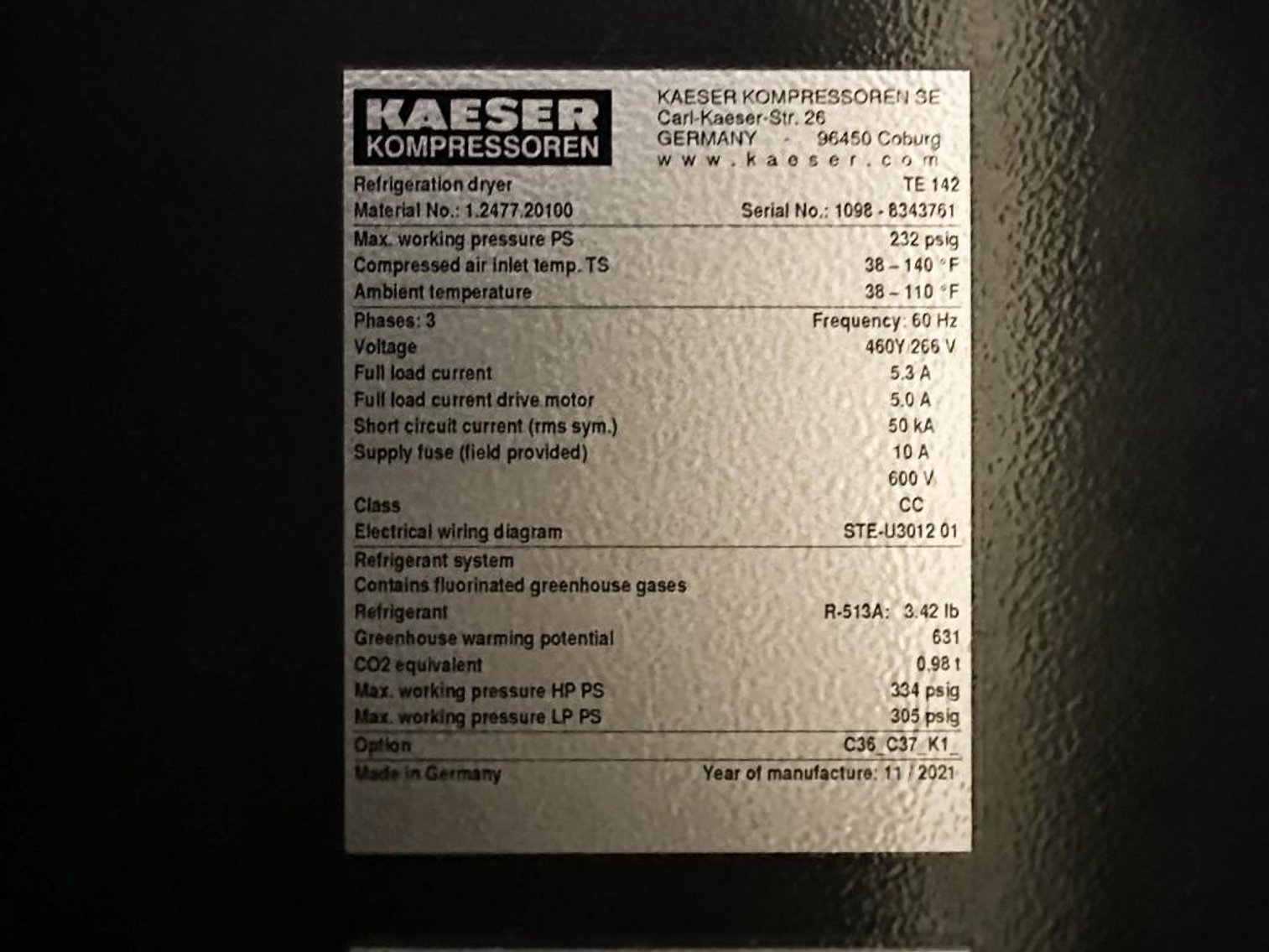 Image for MJK2563 Kaeser Secotec TE142 Air Dryer