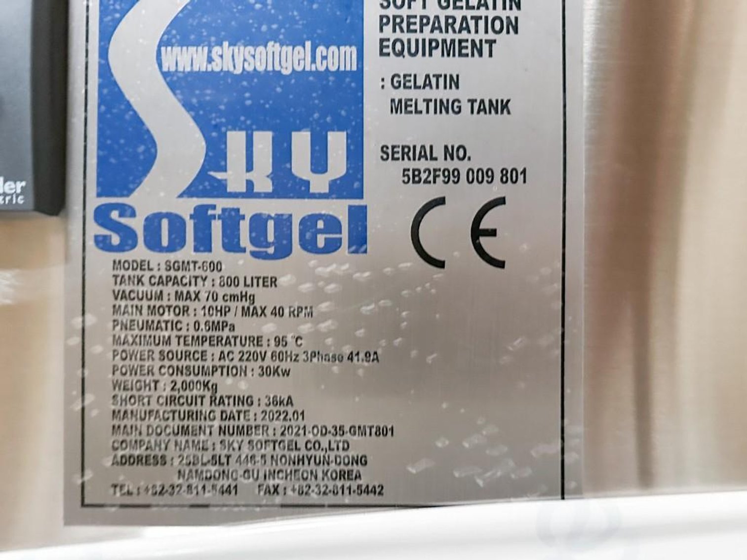 Image for MJK2572 NEW - SV3000 Sky Softgel Encapsulation Machine and Mixing Tanks Suite