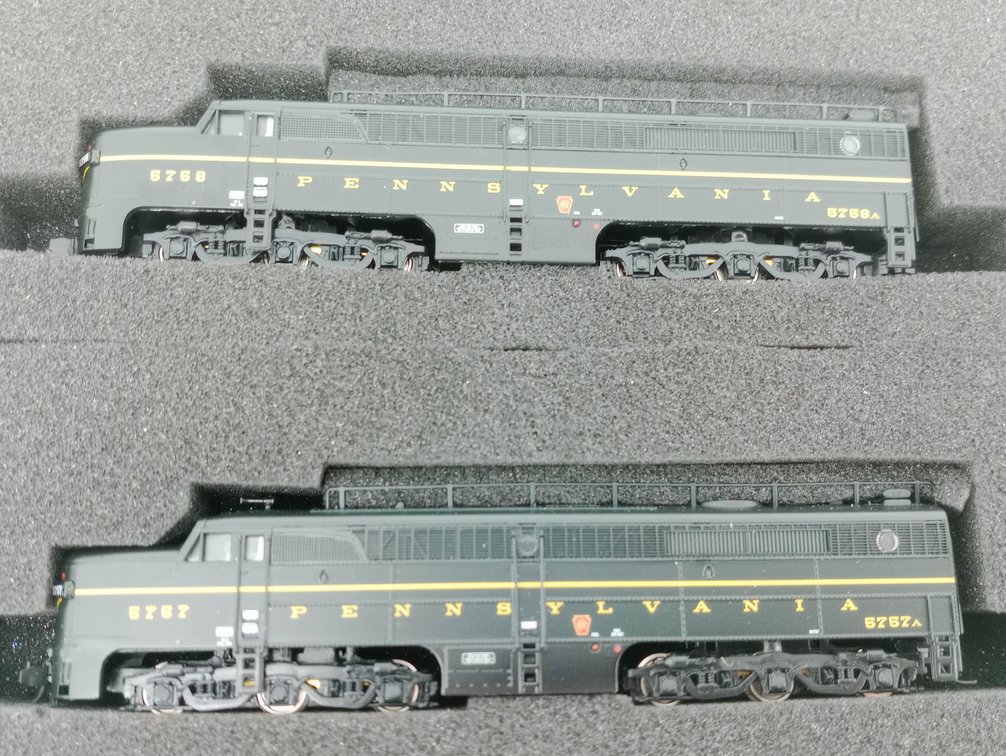 BROADWAY LIMITED 3212 PRR ALCO PA N SCALE 2 LOCOMOTIVES #5757 & #5758 W/ SOUND, OB  INV 263331567