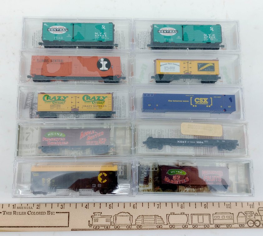 10 MICRO-TRAINS N SCALE FREIGHT CARS NYC, IC, CSX, HEINZ & MORE, 10 OBS  INV 263331556