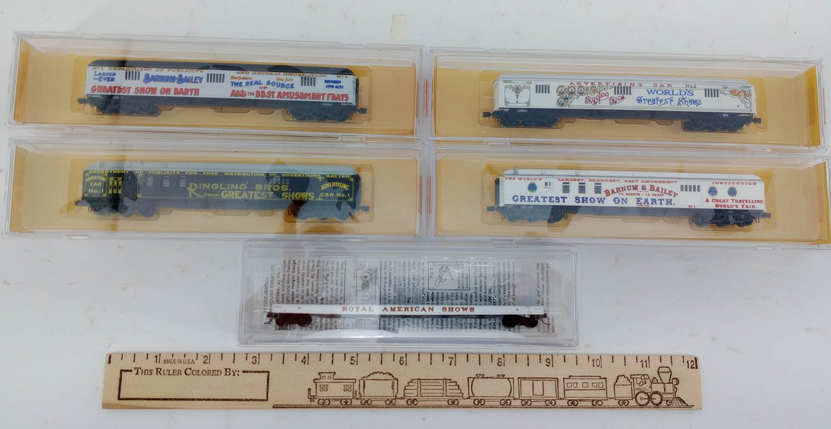 5 MICRO-TRAINS N SCALE RINGLING BROS & BARNUM & BAILEY CIRCUS CARS, 5 OBS  INV 263331586