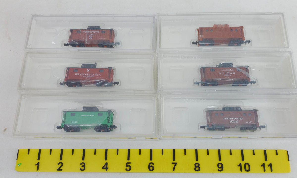 6 BOWSER N GAUGE PENNSYLVANIA, NYNH&H & PENN CENTRAL CABOOSES, 6 OBS  INV 263331759