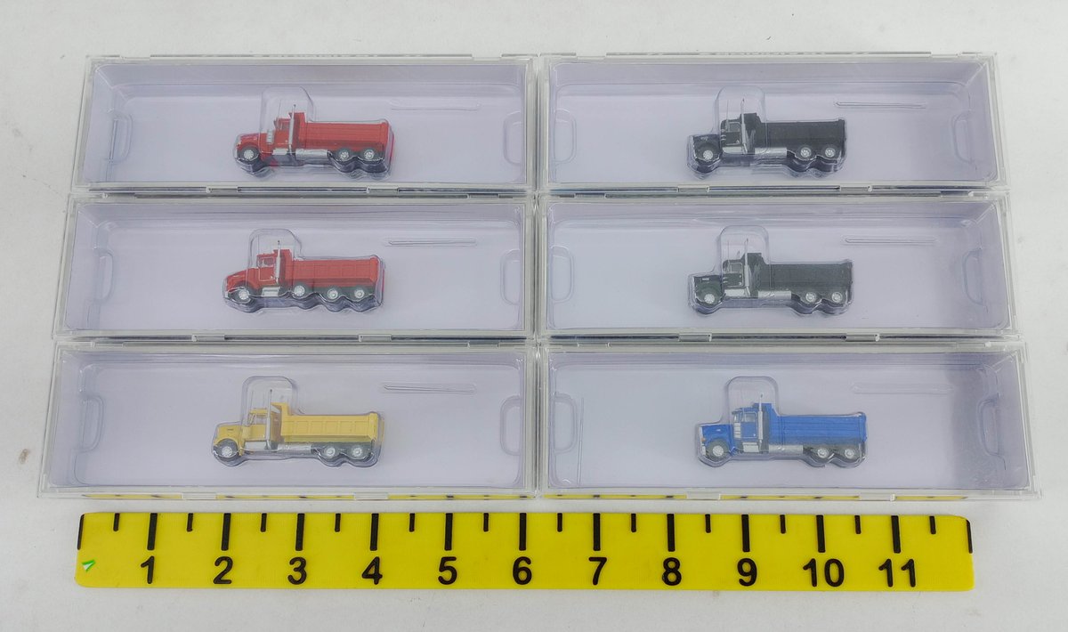 6 N GAUGE KENWORTH & PETERBILT DUMP TRUCKS, 6 OBS  INV 263331761