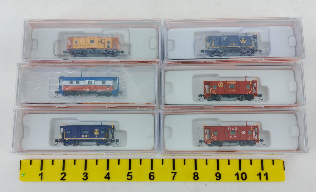 6 FOX VALLEY MODELS N B&O & ST MARIES RIVER CABOOSES, 6 OBS  INV 263331772