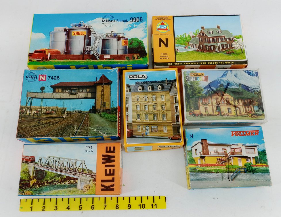 7 KIBRI POLA VOLLMER KLEIWE N SCALE BUILDING & BRIDGE KITS, 7 OBS NNC  INV 263331785
