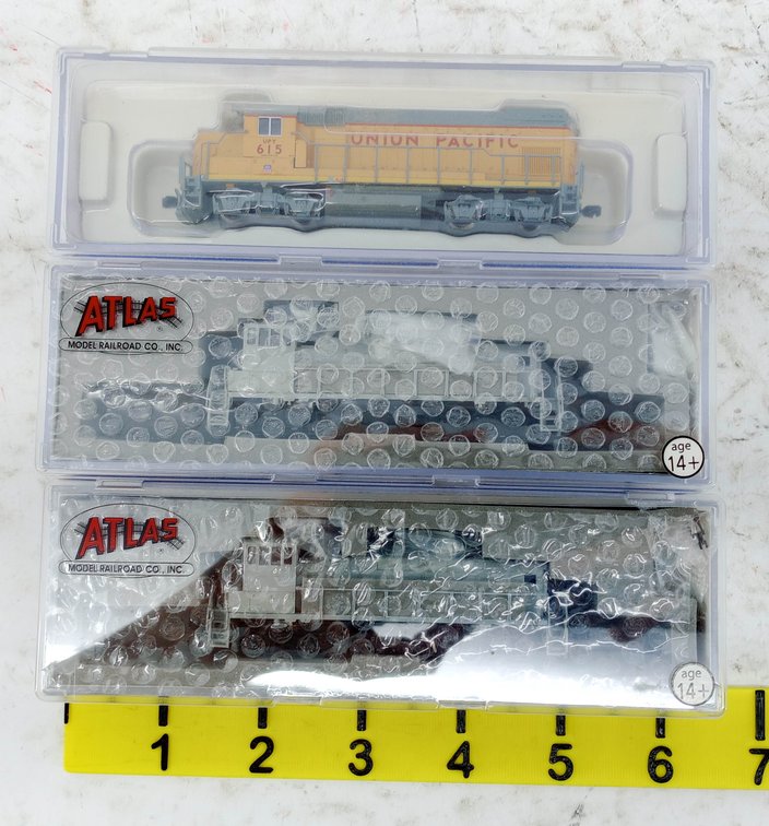 3 ATLAS N SCALE LOCOMOTIVES UP GP15-1 & 2 MP-15DC UNDECORATED, 3 OBS  INV 263331798
