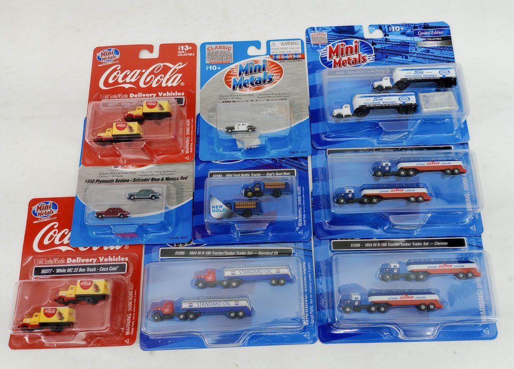 9 CLASSIC METAL WORKS MINI METALS N SCALE VEHICLES, COCA COLA CHEVRON STANDARD OIL  INV 263331782