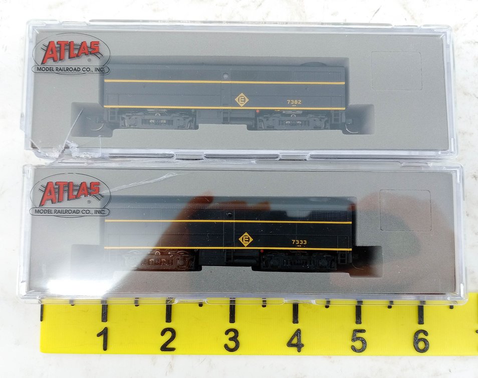 2 ATLAS N SCALE 40 004 583 & 584 ERIE LACKAWANNA FB-1 DIESEL LOCOS, 2 OBS  INV 263331802