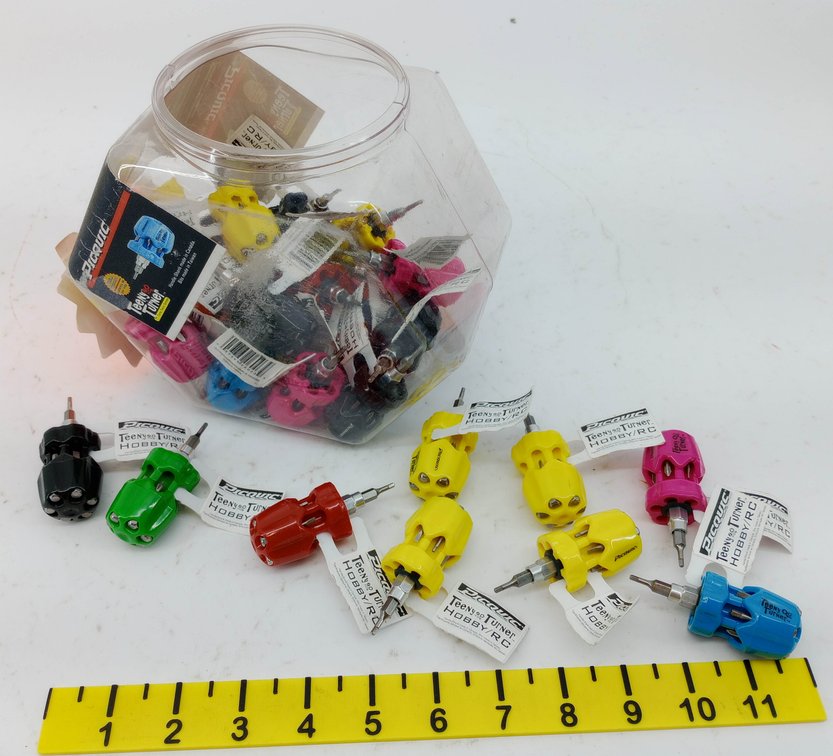 ASSORTED PICQUIC TEENY TURNER HOBBY/RC MULTI-SCREWDRIVERS IN DISPLAY JAR  INV 263331873