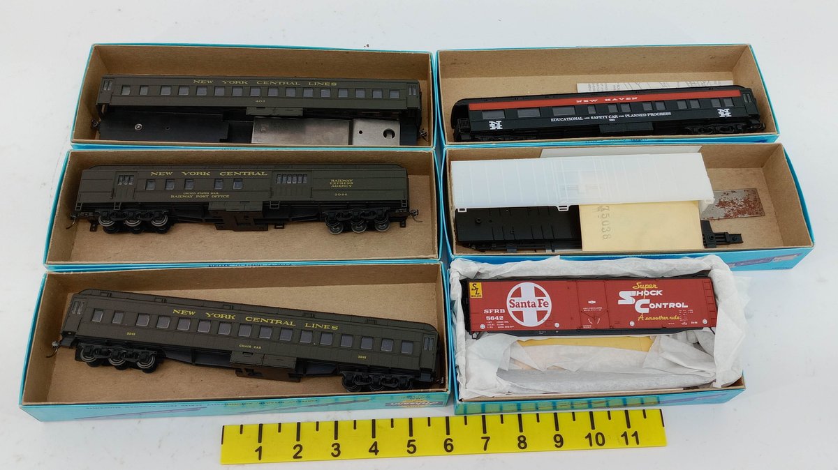 6 ATHEARN HO NYC PASSENGER CARS, RPO, NH & SANTA FE REEFER KITS, 6 OBS NNC  INV 263331863
