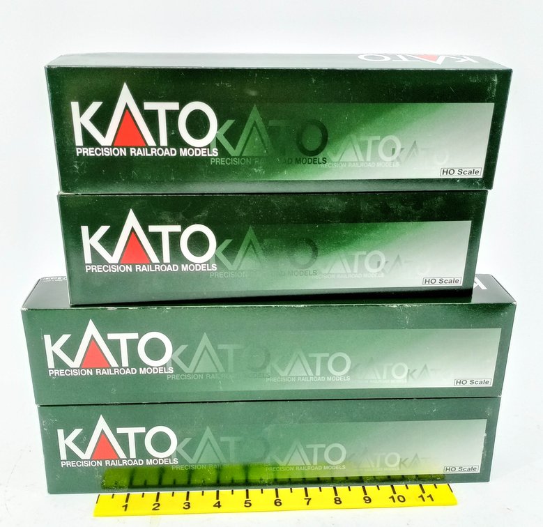 4 KATO HO AMTRAK BAGGAGE CARS & SUPERLINER LOUNGE CARS, 4 OBS  INV 263331867