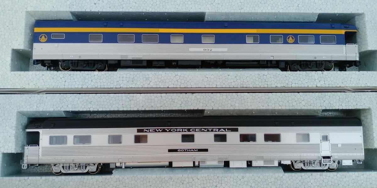 2 KATO HO 35-6008 B&O & 35-6004 NYC CORRUGATED BUSINESS CARS, 2 OBS  INV 263331868