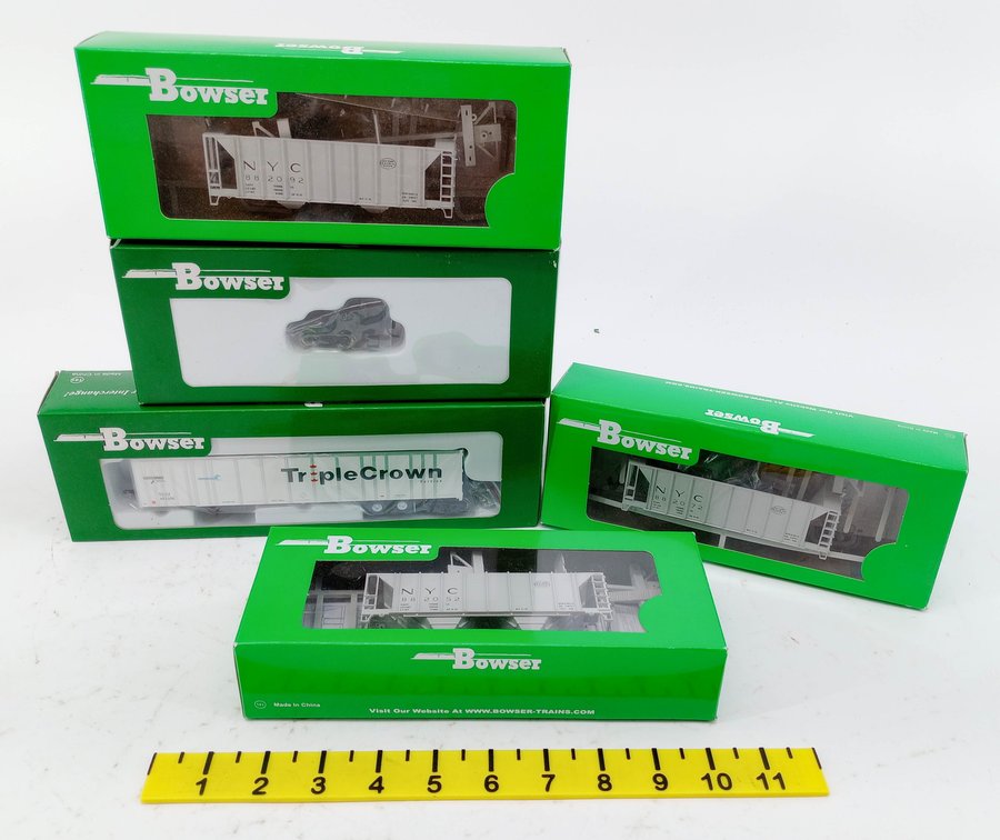 5 BOWSER HO NYC COVERED HOPPERS, TRIPLE CROWN ROADRAILER & COUPLER MATE, 5 OBS  INV 263331869