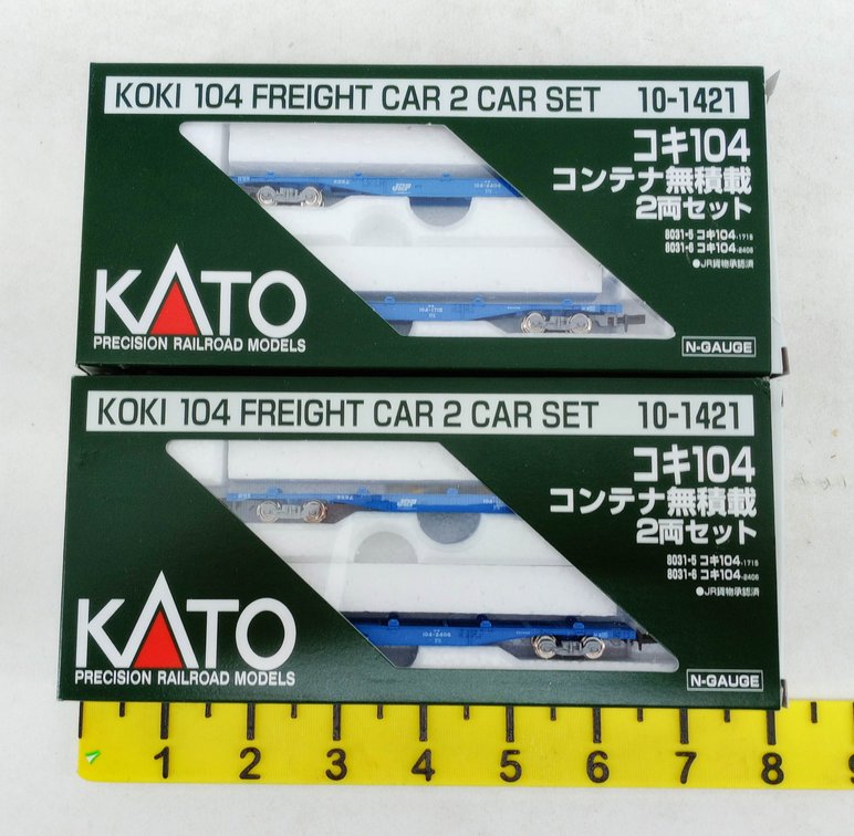 2 KATO 10-1421 JR KOKI 104 N GAUGE FREIGHT CAR 2 CAR SETS, 2 OBS INV 263331936