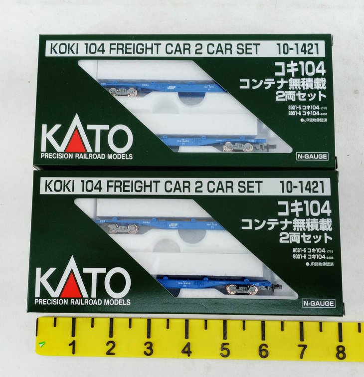 2 KATO 10-1421 JR KOKI 104 FREIGHT CARS N GAUGE, 2 OBS INV 263331938