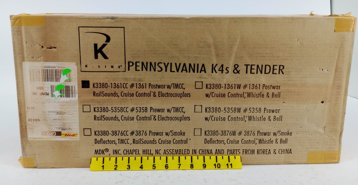 K-LINE O GAUGE K3380-1361CC PENNSYLVANIA K4S STEAM LOCOMOTIVE & TENDER, SEALED OB  INV 263390028
