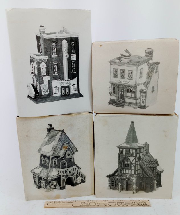 4 DEPARTMENT 56 HERITAGE VILLAGE HI-DE-HO NIGHTCLUB BEN'S BARBER SHOP SANTA'S ROOMING HOUSE OLD MICHAELCHURCH 4 OB INV 263390141